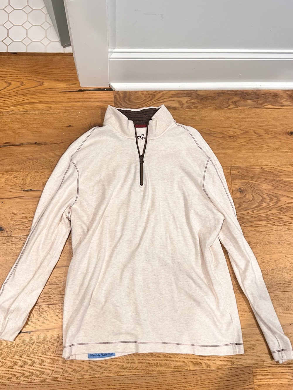 VINTAGE Robert Graham Cream Jacket with Brown and Red Accents